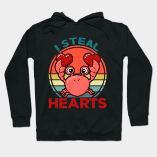 I Steal Hearts Crab Valentine's day Hoodie